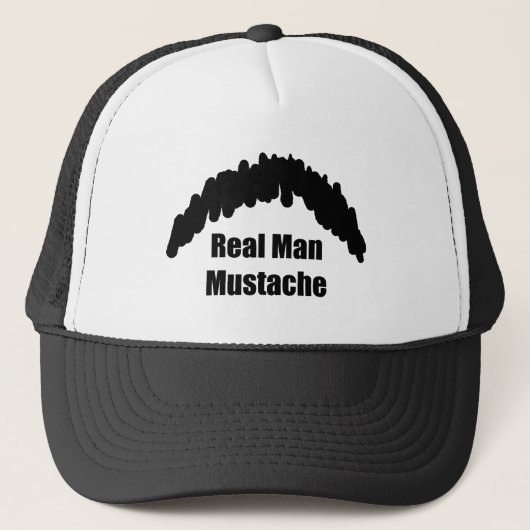 Funny Real Mannen Cookie Duster Mustache Trucker Pet (Voorkant)