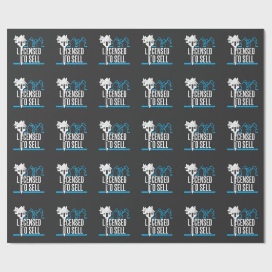 Funny Realtor met licentie voor verkoop van onroer Cadeaupapier (Vlak)