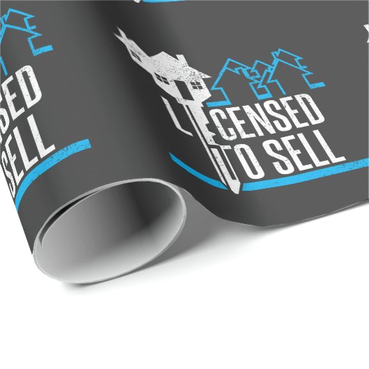 Funny Realtor met licentie voor verkoop van onroer Cadeaupapier (Rol Hoek)