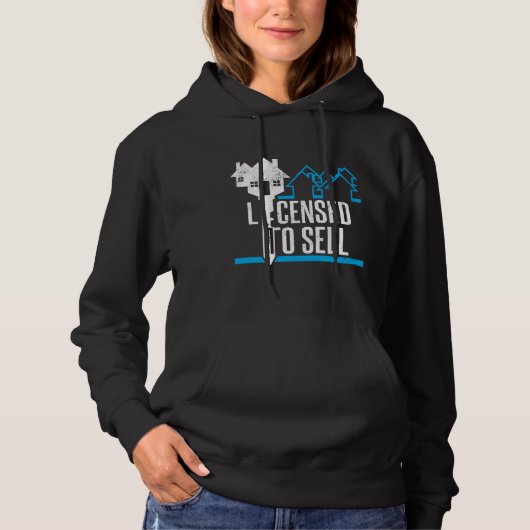 Funny Realtor met licentie voor verkoop van onroer Hoodie (Voorkant)
