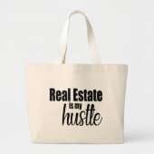 Funny Realtor Real Estate Agent Broker Hustle Grote Tote Bag (Voorkant)