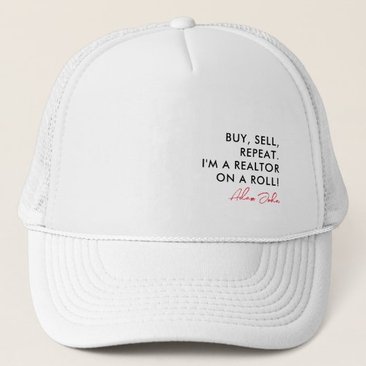 Funny Realtor Real Estate Agents kopen Verkopen He Trucker Pet (Voorkant)