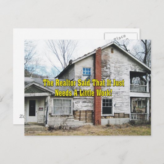 Funny Realtor zei dat het een beetje werk nodig ha Briefkaart (Voorkant / Achterkant)