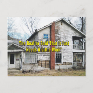 Funny Realtor zei dat het een beetje werk nodig ha Briefkaart