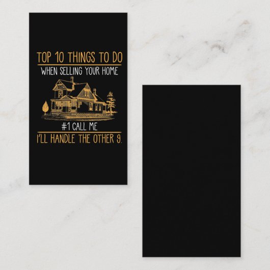 Funny Realtors House Seller Real Estate Agent Visitekaartje (Voorkant / Achterkant)