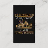 Funny Realtors House Seller Real Estate Agent Visitekaartje (Voorkant)