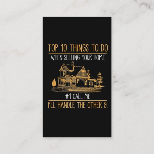 Funny Realtors House Seller Real Estate Agent Visitekaartje (Voorkant)