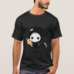 Funny Reaper Scythe met Ice Cream Dessert Lover T-shirt