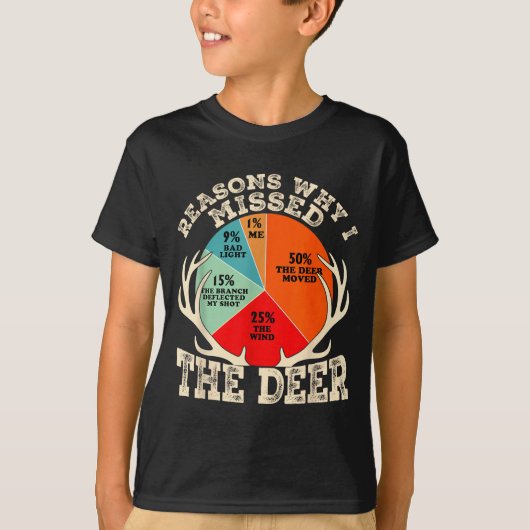 Funny Reasons I Missed The Deer Hunting Hunter Sea T-shirt (Voorkant)