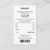 Funny, Receipt theme rehearsal dinner invitation Informatiekaartje (Voorkant)