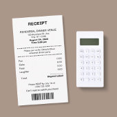 Funny, Receipt theme rehearsal dinner invitation Informatiekaartje