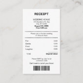 Funny, Receipt theme wedding invitation Informatiekaartje (Voorkant)