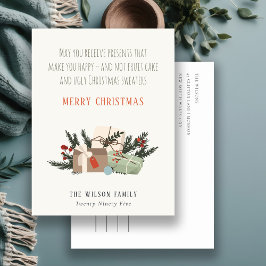 Funny Receive kerstcadeautjes maken je gelukkig Feestdagenkaart