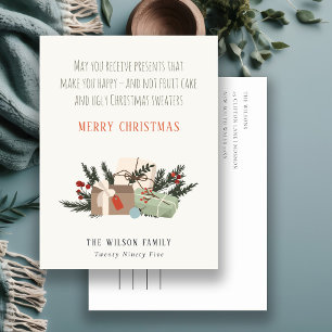 Funny Receive kerstcadeautjes maken je gelukkig Feestdagenkaart