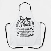 Funny Recipe Quote Kitchen Calm, Acceptance & Love Schort (Voorkant)