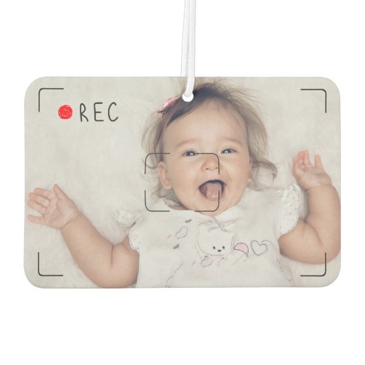 Funny Record Red Dot Aangepaste foto Luchtverfrisser (Achterkant)