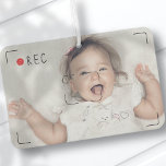 Funny Record Red Dot Aangepaste foto Luchtverfrisser<br><div class="desc">Het ontwerp bestaat uit een rode punt van de registreerinrichting. Voeg een douanefoto toe. Hier te vinden op: http://www.zazzle.com/store/selectpartysupplies</div>