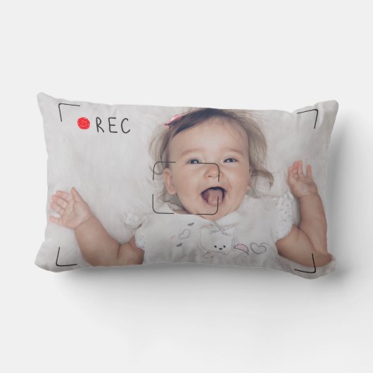 Funny Record Red Dot Custom Photo Kussen (Achterkant)