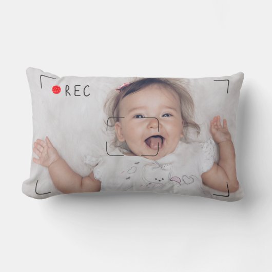 Funny Record Red Dot Custom Photo Kussen (Voorkant)