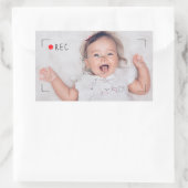 Funny Record Red Dot Custom Photo Rechthoekige Sticker (Tas)
