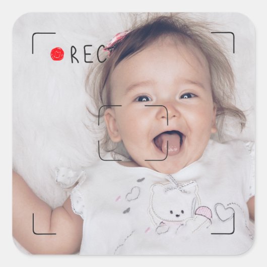 Funny Record Red Dot Custom Photo Vierkante Sticker (Voorkant)