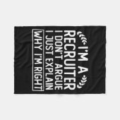 Funny Recruiter Design Saying_ I M A Recruiter I D Fleece Deken (Voorkant (Horizontaal))