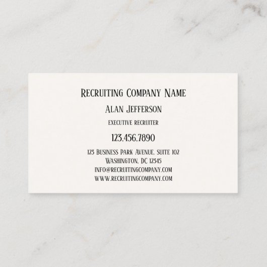 Funny Recruiting of Headhunter Visitekaartje (Achterkant)