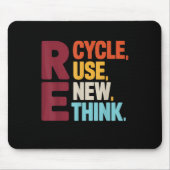 Funny Recyclen Reuse Vernieuwen Rethink Earth Day Muismat (Voorkant)