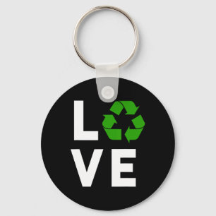Funny Recycling Symbol Environmental Planet I Love Sleutelhanger