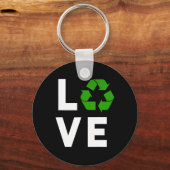 Funny Recycling Symbol Environmental Planet I Love Sleutelhanger (Voorkant)