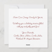 Funny Red Afbeelding Family Tree is vol met noten Feestdagenkaart (Achterkant)