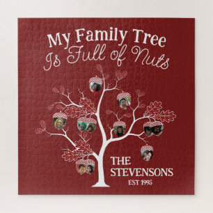 Funny Red Afbeelding Family Tree is vol met noten Legpuzzel