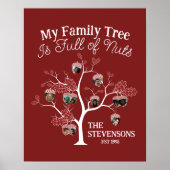 Funny Red Afbeelding Family Tree is vol met noten Poster (Voorkant)
