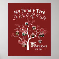 Funny Red Afbeelding Family Tree is vol met noten