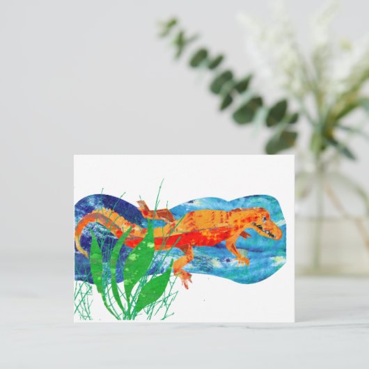 Funny Red Alligator Briefkaart (Staand voorkant)