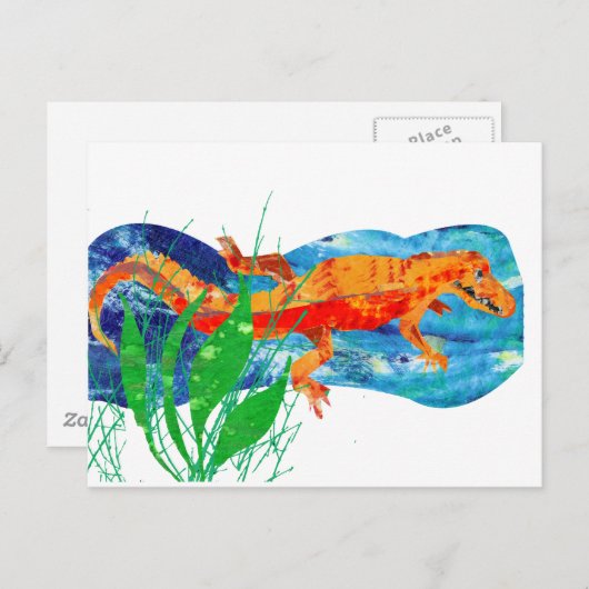 Funny Red Alligator Briefkaart (Voorkant / Achterkant)