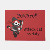 Funny Red and Black Attack Cat Deurmat (Voorkant)