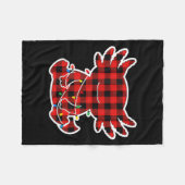 Funny Red And Black Buffalo Plaid Axolotl Christma Fleece Deken (Voorkant (Horizontaal))