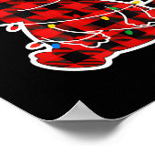 Funny Red And Black Buffalo Plaid Axolotl Christma Poster (Hoek)