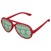 Funny red and green Ugly KerstSweater Aviator Zonnebril (Gekanteld)