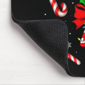 Funny Red And White Candy Cane Xmas Lights Santa C Muismat (Hoek)