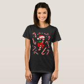 Funny Red And White Candy Cane Xmas Lights Santa C T-shirt (Voorkant volledig)