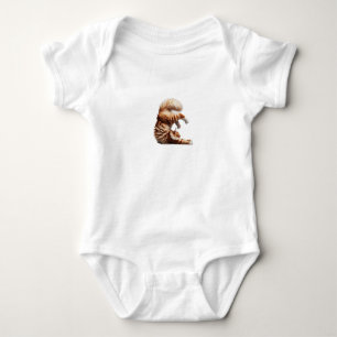 Funny Red and White Maine Coon Cat Doing Yoga Romper