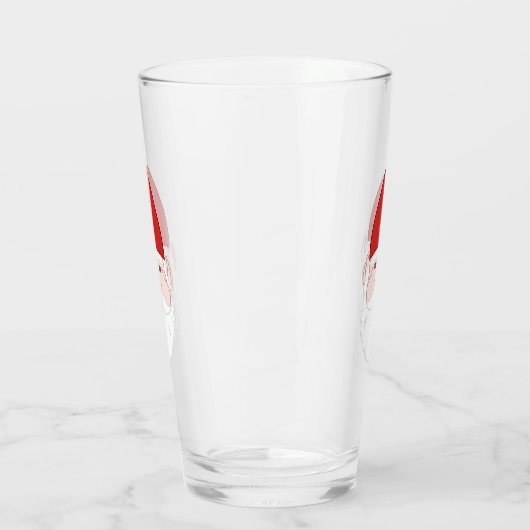 Funny Red Angry Gnome Glas (Links)