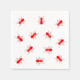 Funny Red Ants Backyard Cookout BBQ Grill Picnic Servetten