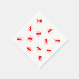 Funny Red Ants Backyard Cookout BBQ Grill Picnic Servetten