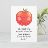 Funny Red Apple Eat a Red Apple Day Bedankkaart (Staand voorkant)