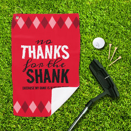 Funny Red Argyle Geen Bedankt voor de Shank Golfhanddoek