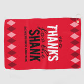 Funny Red Argyle Geen Bedankt voor de Shank Golfhanddoek (Horizontaal)