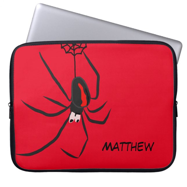 Funny Red Back Spider Spider Naam Laptop Sleeve (Voorkant)